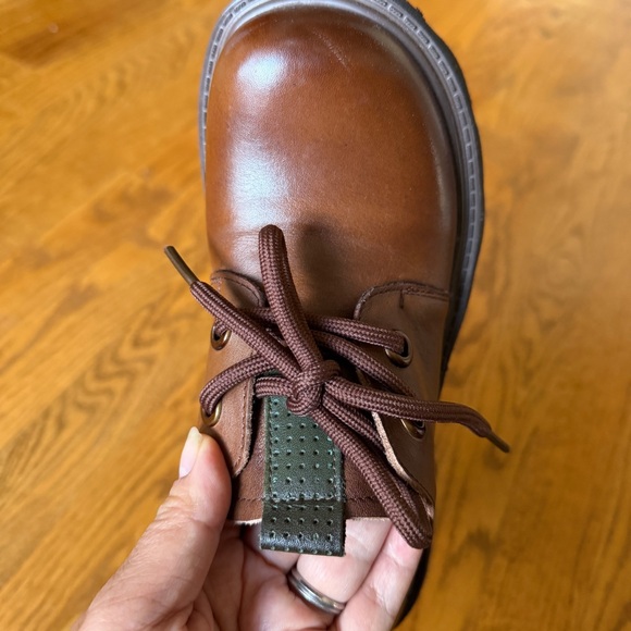 Brown Modern Chunky Platform Oxford Shoes US 6.5–7 New - Picture 10 of 12